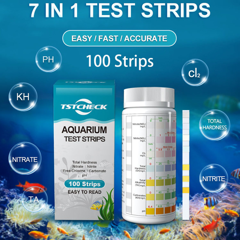 Marine Aquarium Water Test Kit - 7-IN-1 100strip Aquarium Test Strips Fish