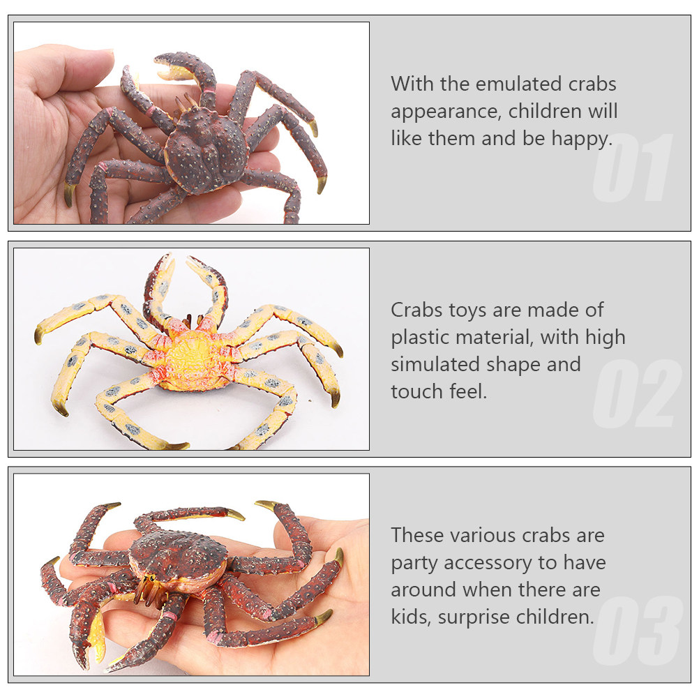 Marine Aquarium Home - 1Pcs Realistic Crab Sculpture for Kids