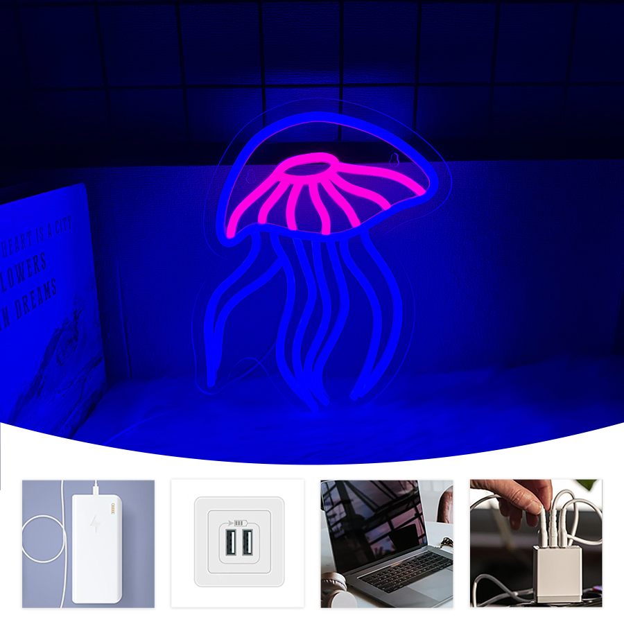 Jellyfish Led Neon Sign, Used  - Marine Aquarium Game 리뷰 및 가격