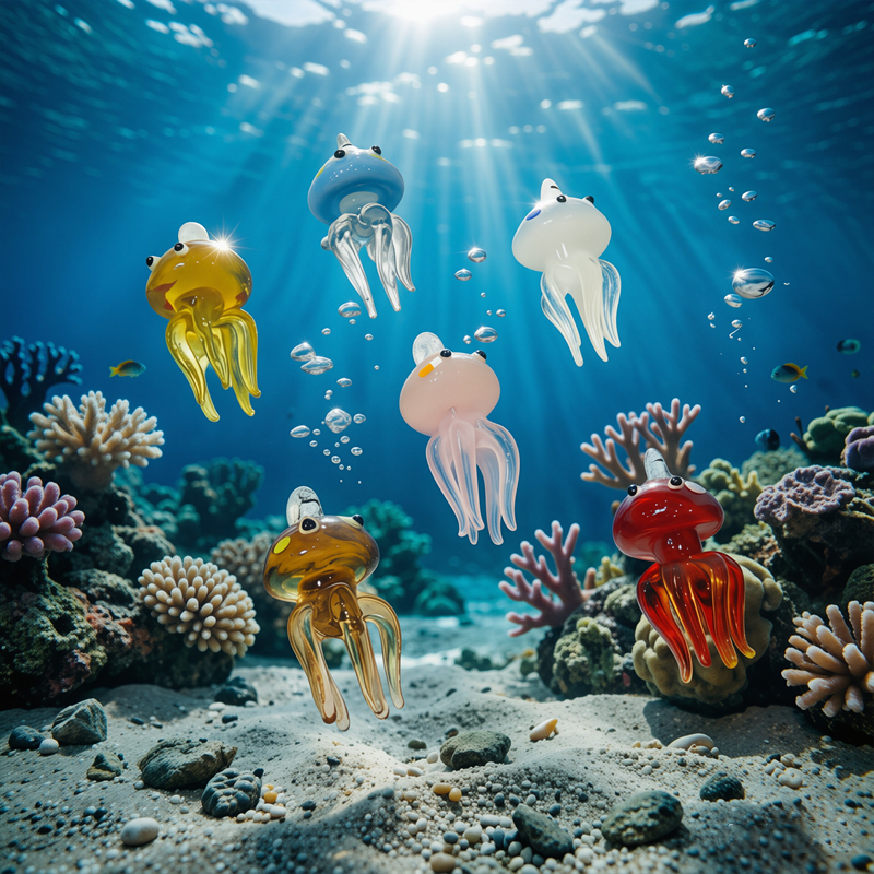 Colorful Mini Jellyfish Glass  - Marine Aquarium & Regional Centre Reviews 리뷰 및 가격