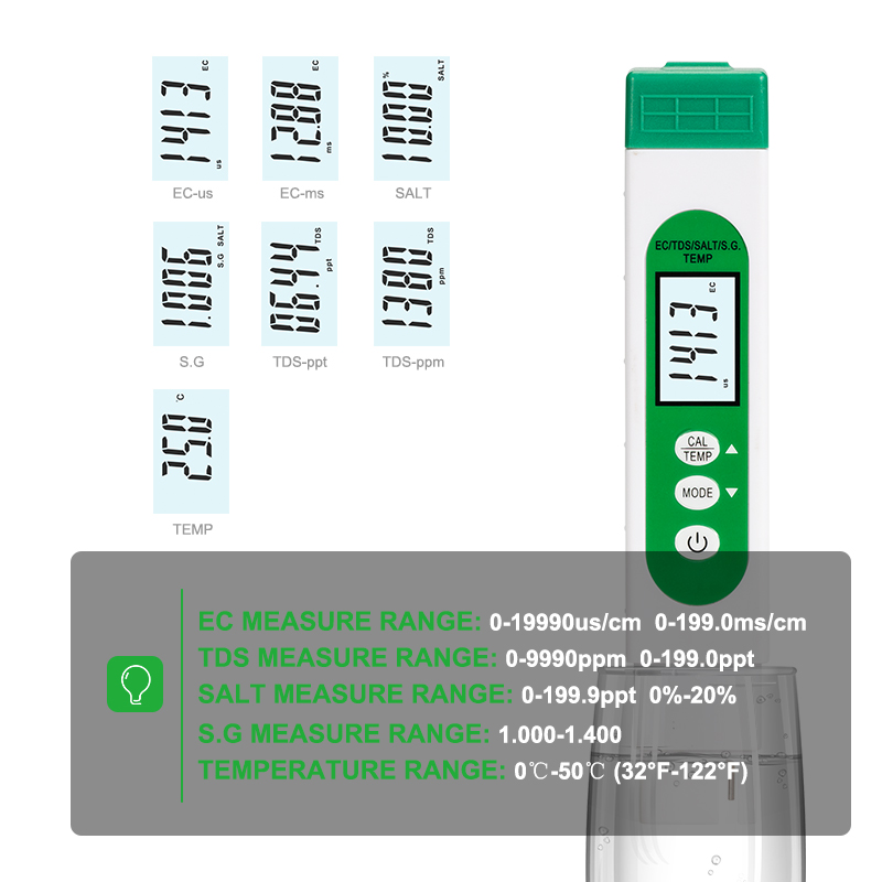 5 in 1 TDS EC SALT S.G TEMP Wa - Marine Aquarium Water Testing 리뷰 및 가격