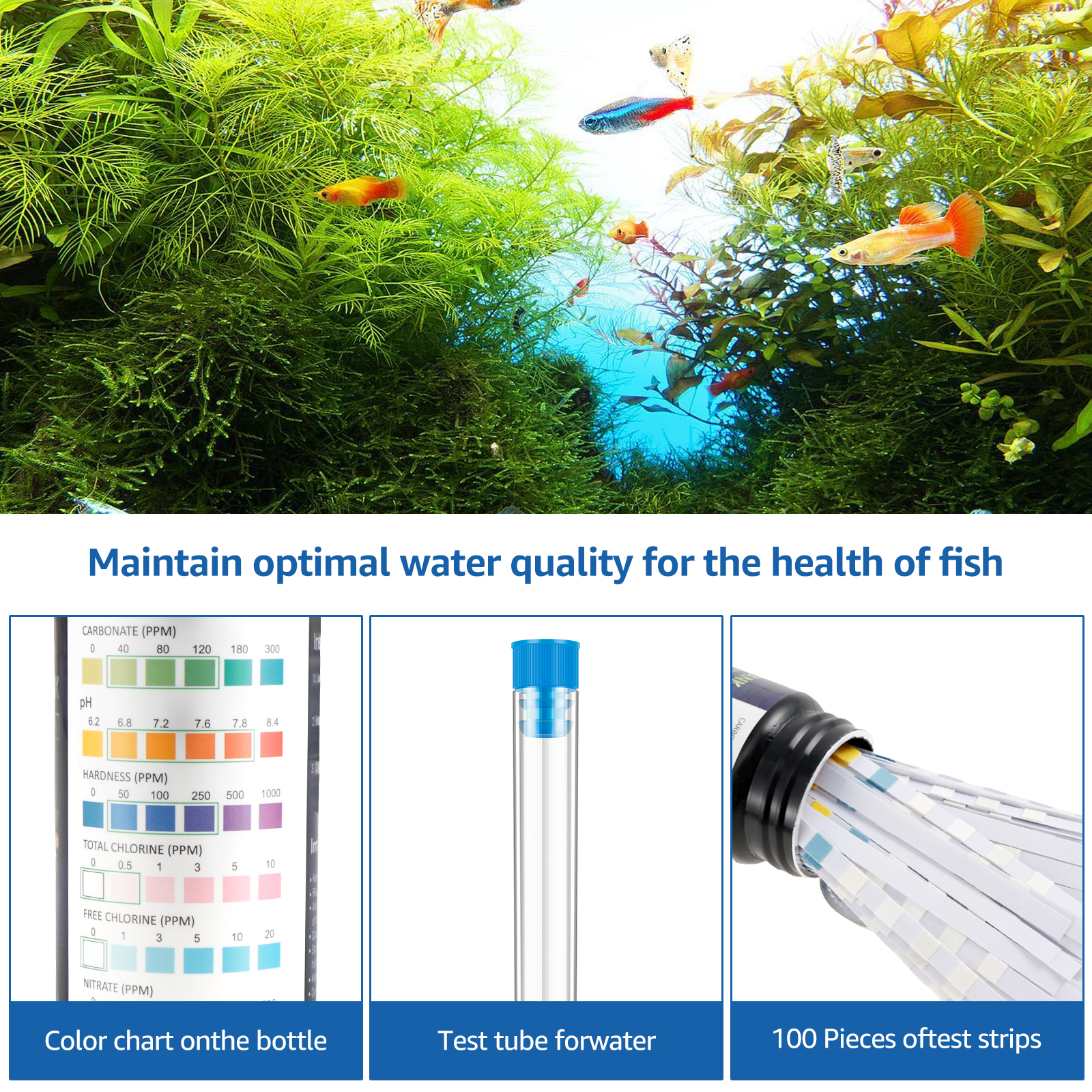 100Pcs 7 in 1 Aquarium Test St - Marine Aquarium Water Test Kit 리뷰 및 가격